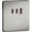 Knightsbridge  5A 63W 3-Outlet Type A & C USB Socket Brushed Chrome with Grey Inserts