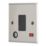 Contactum iConic 13A Unswitched Fused Spur & Flex Outlet with Neon Brushed Steel with Black Inserts