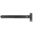 GateMate Black Cranked Band & Hook on Plate 165mm x 24" x 600mm 2 Pack