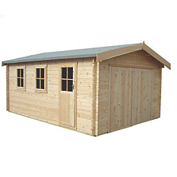Shire Bradenham 28 12' 6" x 14' 6" (Nominal) Apex Timber Garage with Assembly