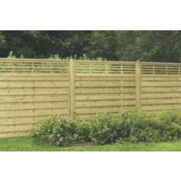 Forest Kyoto  Slatted Top Fence Panels Natural Timber 6' x 6' Pack of 5