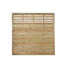 Forest Kyoto  Slatted Top Fence Panels Natural Timber 6' x 6' Pack of 5