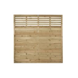 Forest Kyoto  Slatted Top Fence Panels Natural Timber 6' x 6' Pack of 5