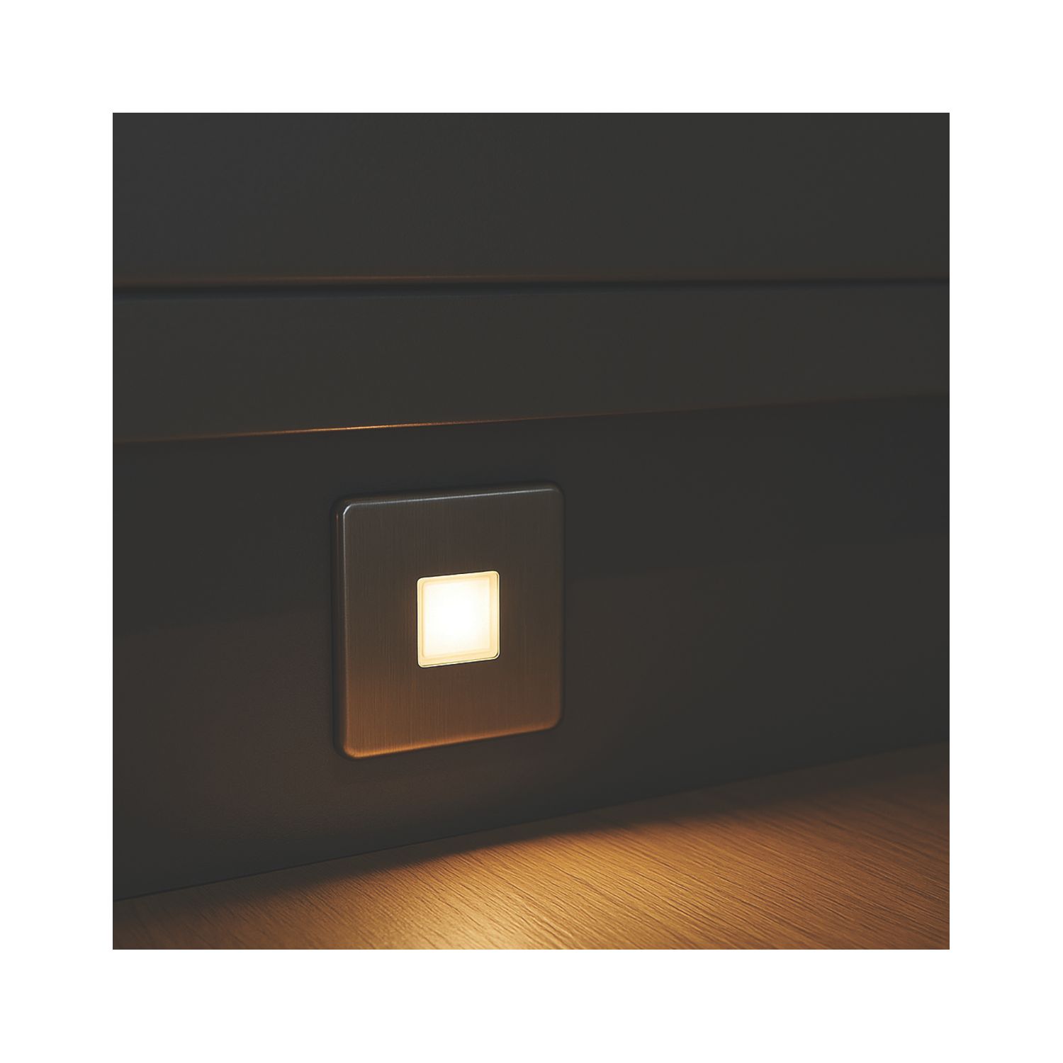 Knightsbridge Recessed Square LED Plinth Light Antique Brass 0.8W 15lm (854AM)