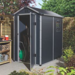 Rowlinson Airevale 4' 6" x 6' 6" (Nominal) Apex Plastic Storage Shed Dark Grey