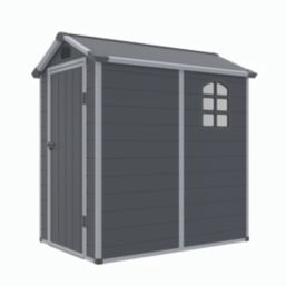 Rowlinson Airevale 4' 6" x 6' 6" (Nominal) Apex Plastic Storage Shed Dark Grey