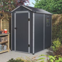 Rowlinson Airevale 4' 6" x 6' 6" (Nominal) Apex Plastic Storage Shed Dark Grey