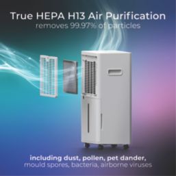 Masterplug Puredry 20Ltr 3-in-1 Dehumidifier, Air Purifier & Ioniser