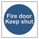 Essentials  Non Photoluminescent "Fire Door Keep Shut" Sign 100mm x 100mm