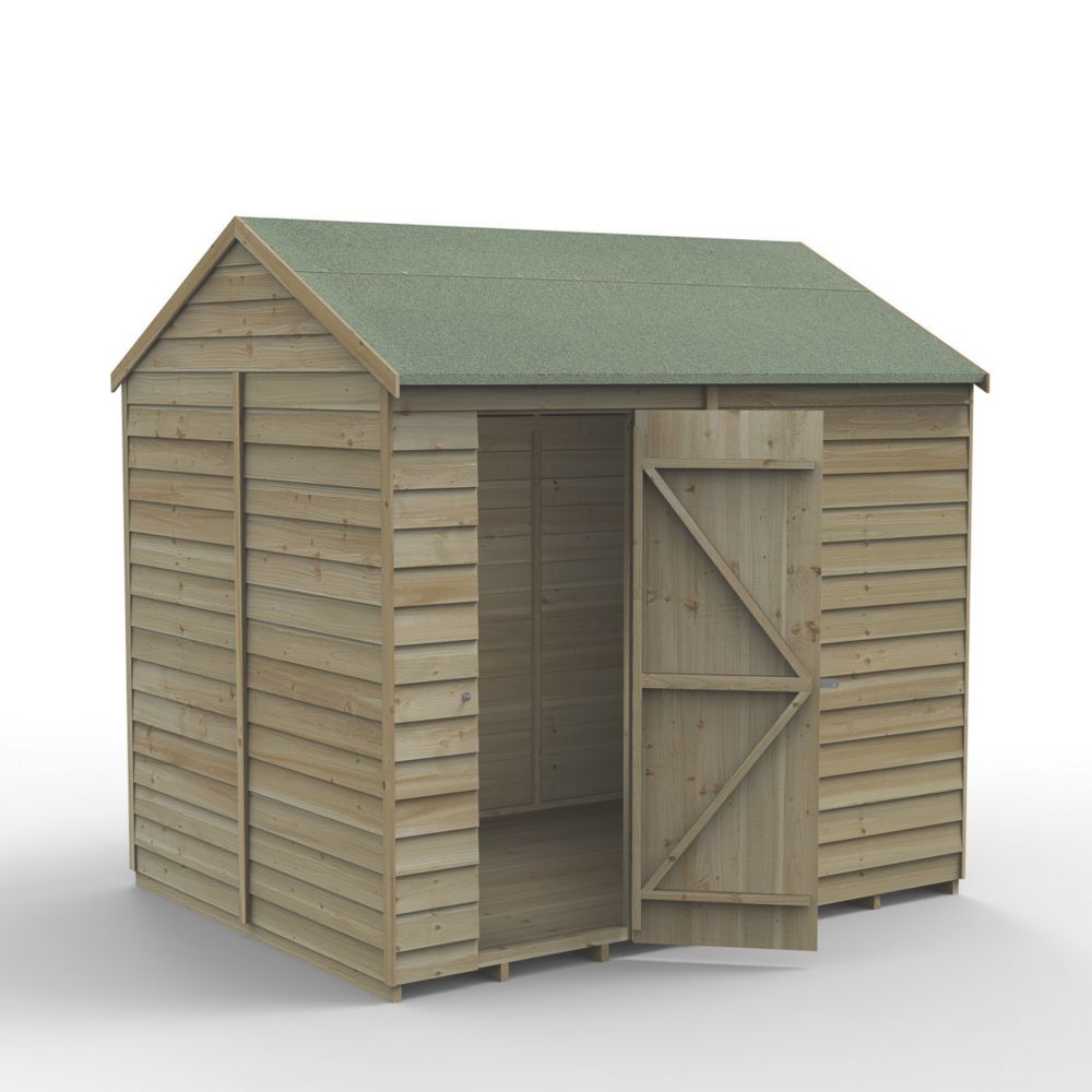 Forest 4Life 8' x 6' (Nominal) Reverse Apex Overlap Timber Shed with ...