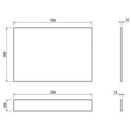 Highlife Bathrooms Halite Adjustable End Bath Panel 700mm Gloss White 2 Pieces