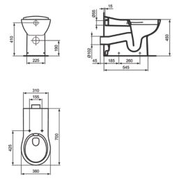 Armitage Shanks Contour 21+  Back-to-Wall Toilet Bowl