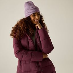 Regatta Nehiala Womens Hooded Long Puffer Coat Fig - 909 Size 8