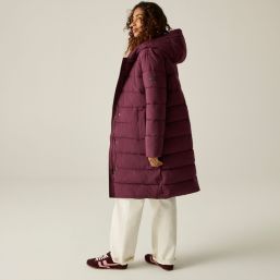 Regatta Nehiala Womens Hooded Long Puffer Coat Fig - 909 Size 8