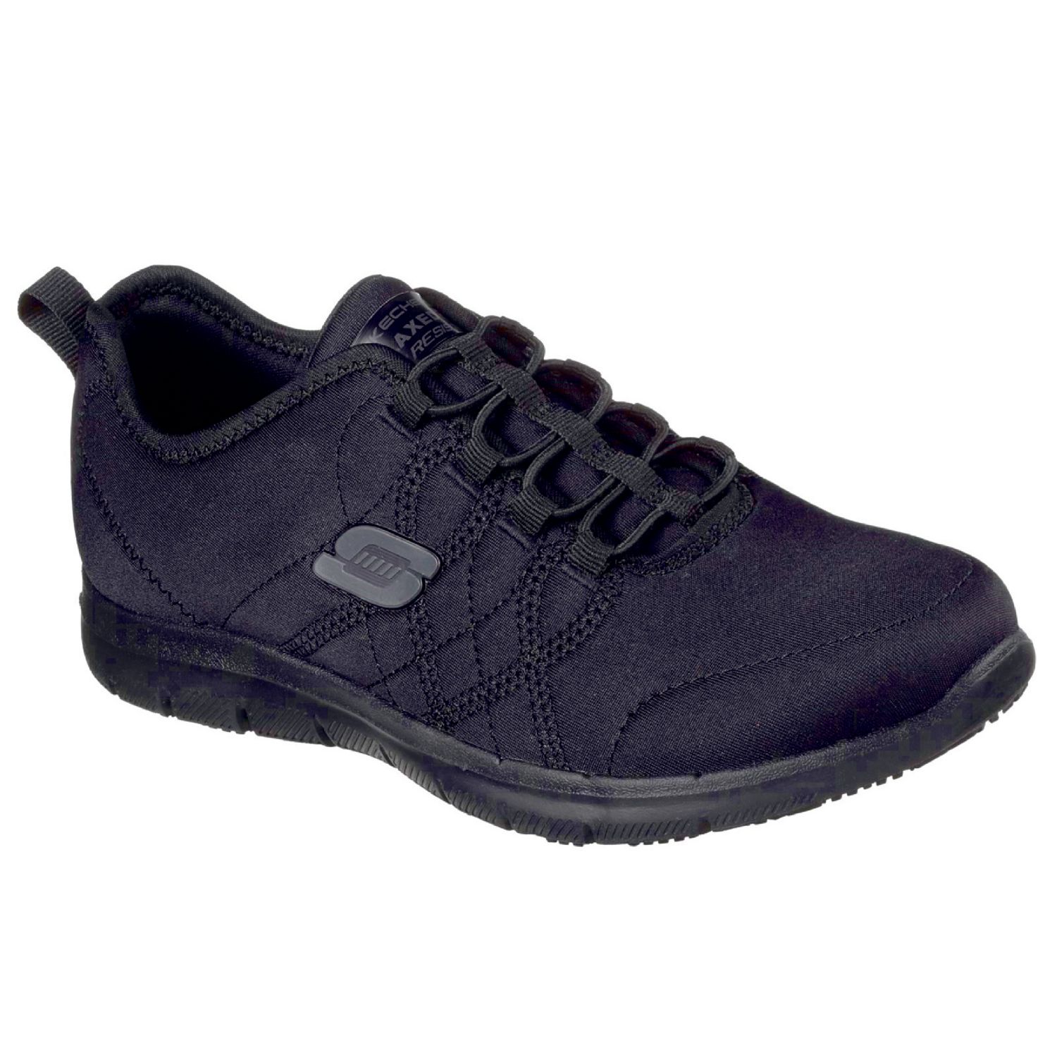 Skechers Ghenter Srelt Size 3 Womens Black Slip-On Occupational Work Trainers (854PR)
