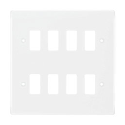 British General Nexus 800 Grid 8-Module Grid Faceplate White