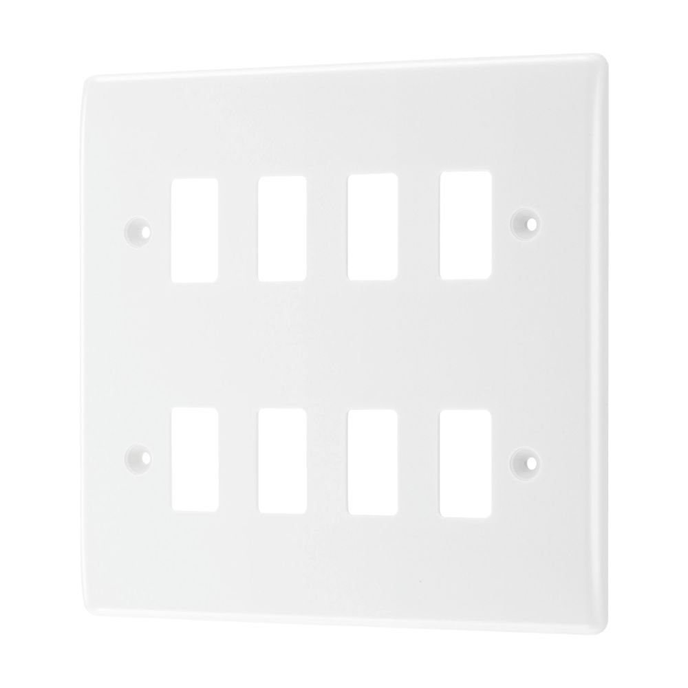 British General Nexus 800 Grid 8-Module Grid Faceplate White