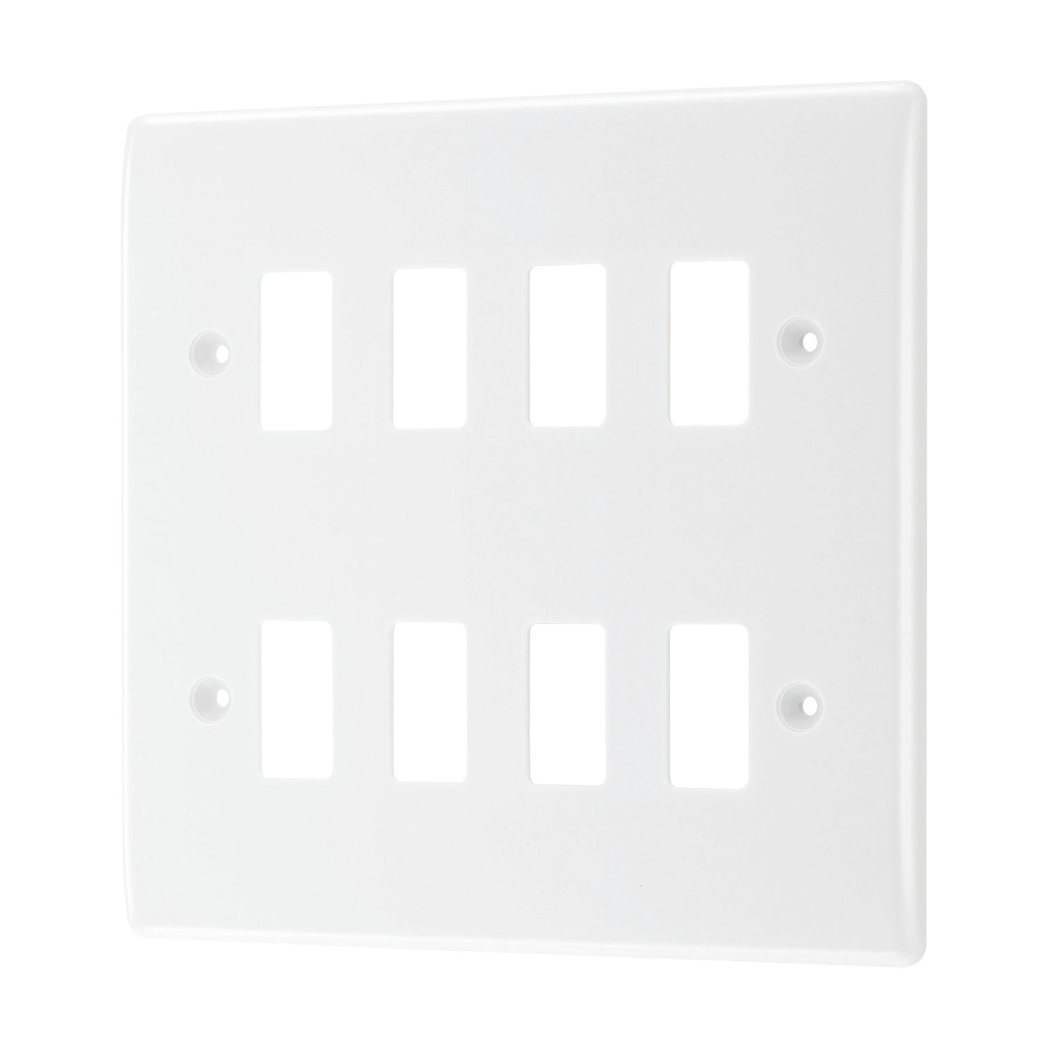 British General Nexus 800 Grid 8-Module Grid Faceplate White (854RF)