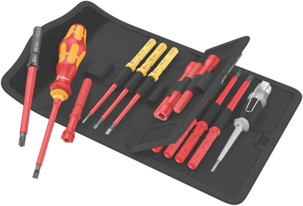 Wera Kraftform Kompakt 18 Universal 1 Tool Finder VDE Interchangeable Insulated Screwdriver Set 18 Pieces