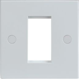 Knightsbridge Raised Square 1-Module Modular Faceplate White