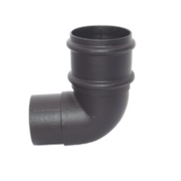 FloPlast Cast Iron Effect 92.5° Round Offset Downpipe Bend Black 68mm
