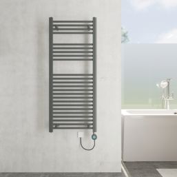 Flomasta 1200mm x 500mm 1023BTU Anthracite Flat Electric Towel Radiator