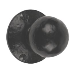 Smith & Locke Round Mortice Knobs 56mm Pair Black