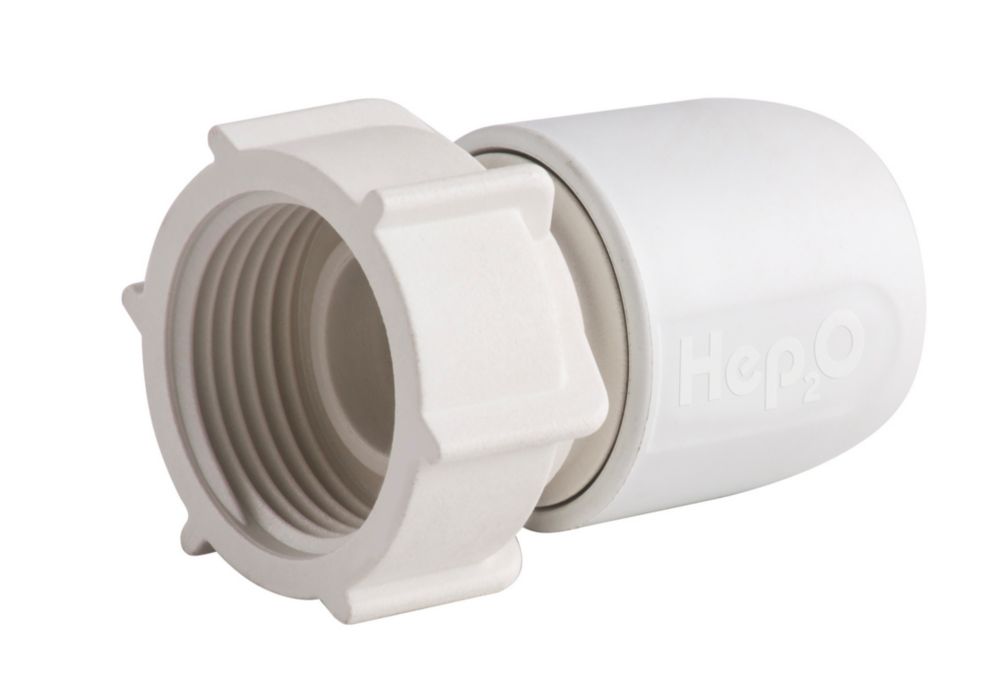 Hep2O Hand-Titan Plastic Push-Fit Straight Tap Connector 15mm x 3/4"