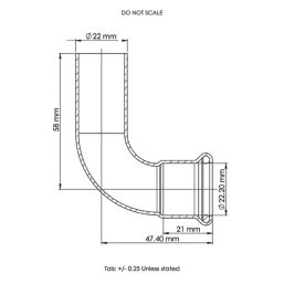 Flomasta  Copper Press-Fit Adapting 90° M-Profile Street Elbows 22mm x 22mm 2 Pack