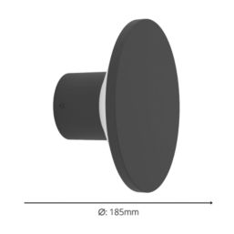 Eglo Rigosa Outdoor LED Wall Light Black 10W 1100lm