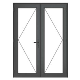 Crystal  Anthracite Grey Double-Glazed uPVC French Door Set 2055mm x 1590mm