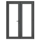 Crystal  Anthracite Grey Double-Glazed uPVC French Door Set 2055mm x 1590mm