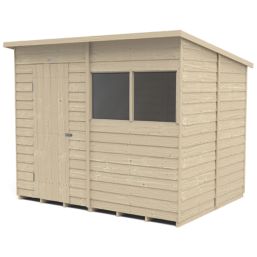 Forest  8' x 6' (Nominal) Pent Overlap Timber Shed with Base & Assembly
