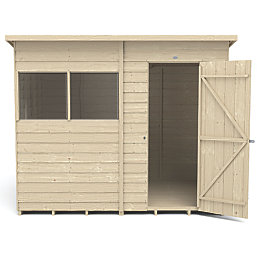 Forest  8' x 6' (Nominal) Pent Overlap Timber Shed with Base & Assembly