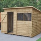 Forest  8' x 6' (Nominal) Pent Overlap Timber Shed with Base & Assembly