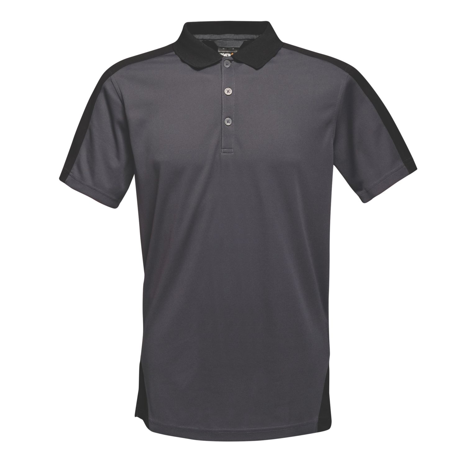 Regatta Contrast Coolweave Polo Shirt Seal Grey/Black 2X Large 53" Chest (855JW)