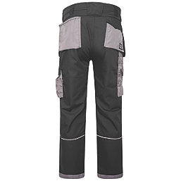 JCB Trade Plus Rip-Stop Work Trousers Black / Grey 34" W 32" L