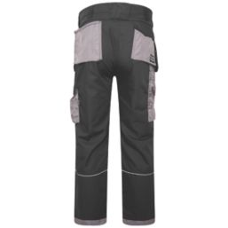 JCB Trade Plus Rip-Stop Work Trousers Black/Grey 34" W 32" L