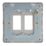 Contactum Lyric 2-Module Grid Faceplate Brushed Steel