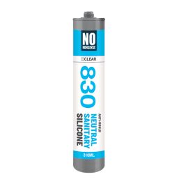 No Nonsense 830 Anti-Mould Neutral Sanitary Silicone Sealant Clear 310ml 12 Pack