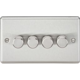 Knightsbridge CL2184BC 4-Gang 2-Way LED Dimmer Switch  Brushed Chrome