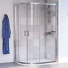 Aqualux Edge 6 Semi-Frameless Offset Quadrant Shower Enclosure LH/RH Polished Silver 1000mm x 800mm x 1900mm