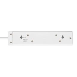 Essentials 13A 4-Gang Unswitched Surge-Protected Extension Lead White 2m