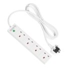 Essentials 13A 4-Gang Unswitched Surge-Protected Extension Lead White 2m