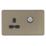 Knightsbridge Screwless 13A Key Switch 1-Gang DP Switched Socket Antique Brass with Black Inserts