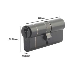 Yale Fire Rated 1 Star 6-Pin Euro Cylinder 40-40 (80mm) Matt Black