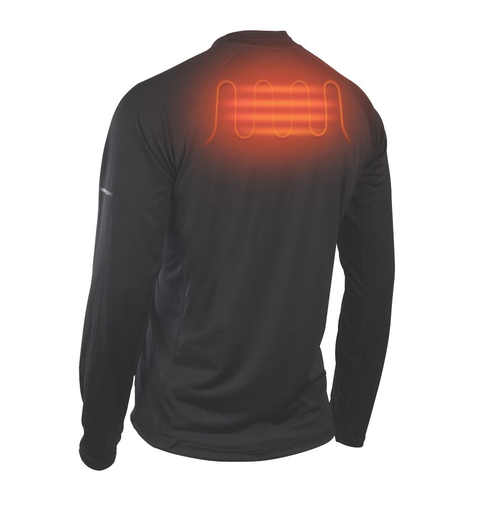 Milwaukee L4HBLB-301 4V Li-Ion RedLithium Long Sleeve Heated Base Layer  Black Large 42 Chest - Bare - Screwfix