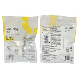 Flomasta  Plastic Push-Fit Reducing Tee 15mm x 10mm x 10mm