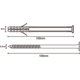 Easyfix  TX Frame Fixings 8mm x 100mm 12 Pack
