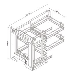Essentials Anthracite LH Corner Pull-Out Storage 1000mm